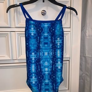 Blue Speedo One Piece Swimsuit